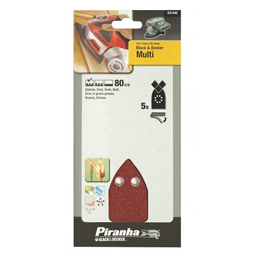 Piranha 80 g Multi Sander Sheet - Set of 5